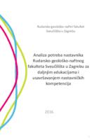 Analiza potreba nastavnika Rudarsko-geološko-naftnog fakulteta Sveučilišta u Zagrebu za daljnjim edukacijama i usavršavanjem nastavničkih kompetencija