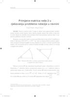 Primjene matrica reda 2 u
 rješavanju problema rotacija u ravnini