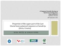 Properties of the upper part of the last glacial loess-palaeosol sequence at Savudrija (Istria, Croatia) [Prezentacija]