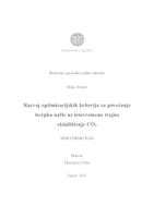 Razvoj optimizacijskih kriterija za povećanje iscrpka nafte uz istovremeno trajno skladištenje CO2