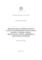 Metodologija izrade karata klizišta korištenjem digitalnoga modela terena visoke rezolucije u podsljemenskoj zoni Grada Zagreba