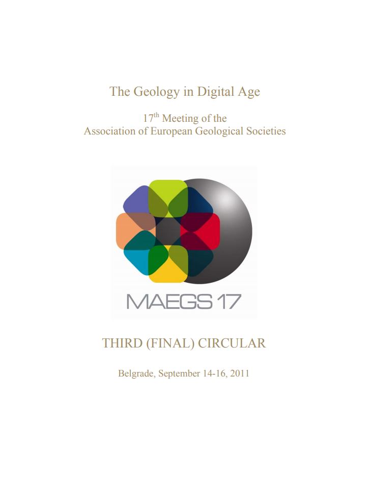 prikaz prve stranice dokumenta The geology in digital age : 17th Meeting of the Association of European Geological Societies : third (final) circular : [programme]