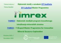 prikaz prve stranice dokumenta TIMREX – Diplomski studijski program inovativnoga istraživanja mineralnih sirovina [Brošura]