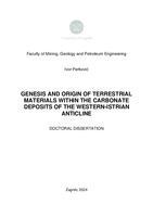 prikaz prve stranice dokumenta Genesis and origin of terrestrial materials within the carbonate deposits of the Western-Istrian Anticline