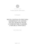 prikaz prve stranice dokumenta Razvoj sustava za procjenu ugroženosti od odrona duž željezničkih pruga u karbonatnim stijenama u Republici Hrvatskoj