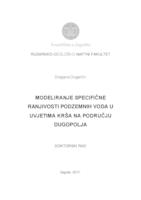 prikaz prve stranice dokumenta Modeliranje specifične ranjivosti podzemnih voda u uvjetima krša na području Dugopolja