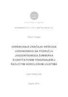 prikaz prve stranice dokumenta Određivanje značajki krškog vodonosnika na području jugozapadnog Žumberka kvantitativnim trasiranjem u različitim hidrološkim uvjetima